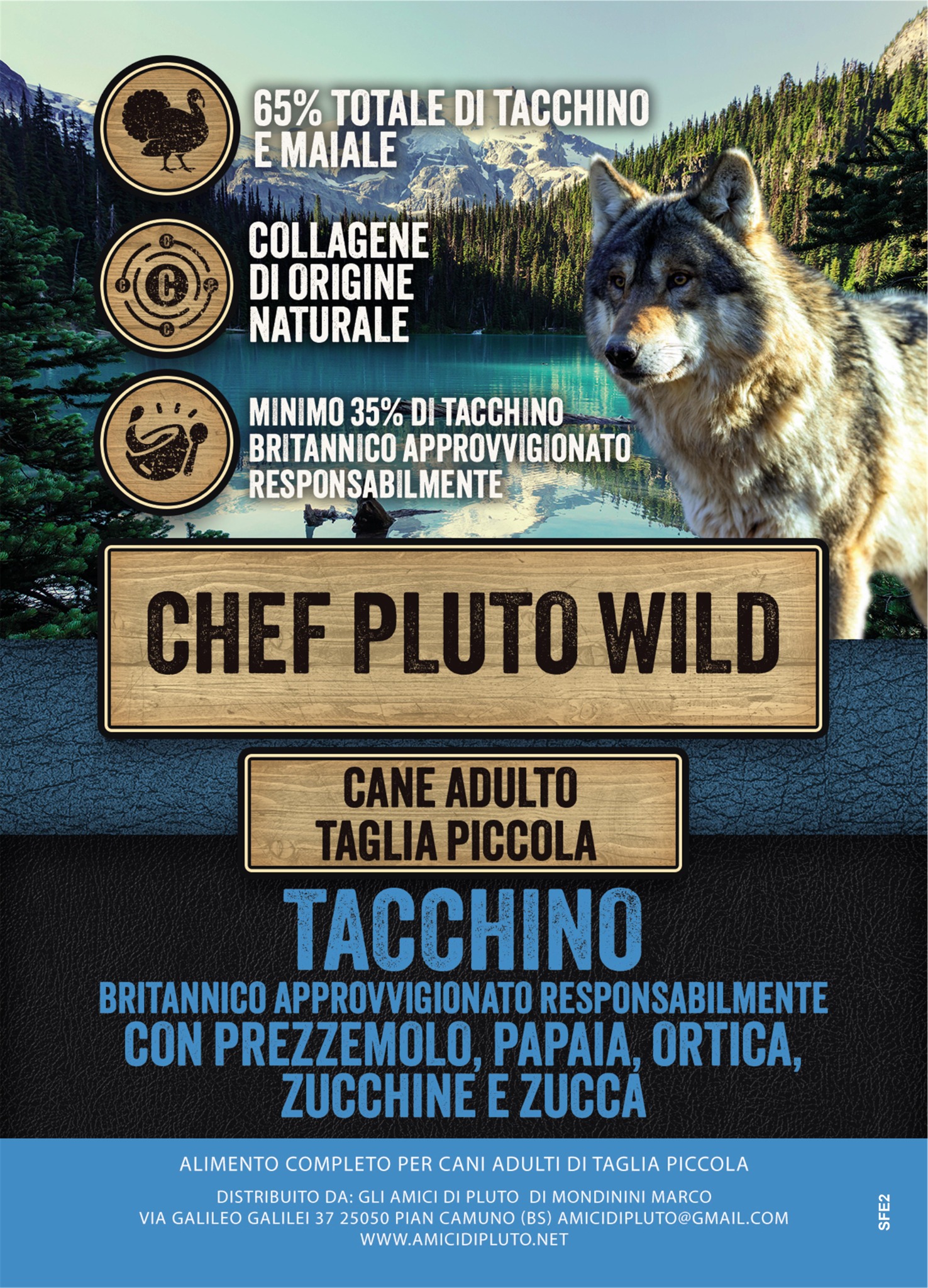 Chef Pluto Wild Tacchino Britannico – Cane Adulto Taglia Piccola
